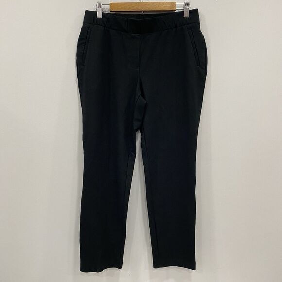 J. JILL M Black Ponte Slim Leg Pull-On Ankle Pants Business Casual Comfort Chic - Picture 13 of 16